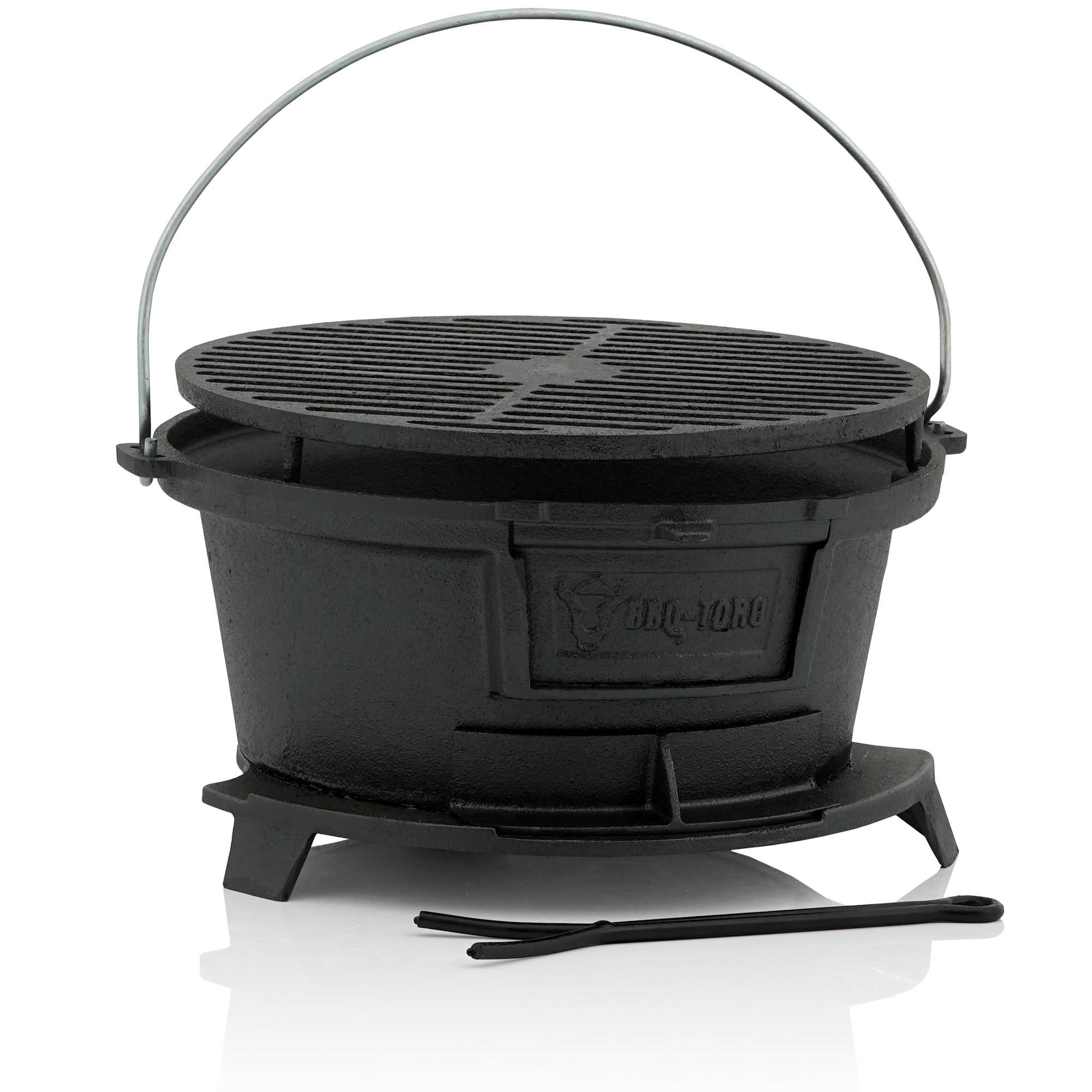 TP BBQ Potjie Ketel Zuid-Afrikaanse Gietijzeren Vuurpot Hollandse Oven met Deksel en Voeten Driepoot Kookpot voor Stoofkoken, Camping Accessoires voor Buitenkoken (Pot 2