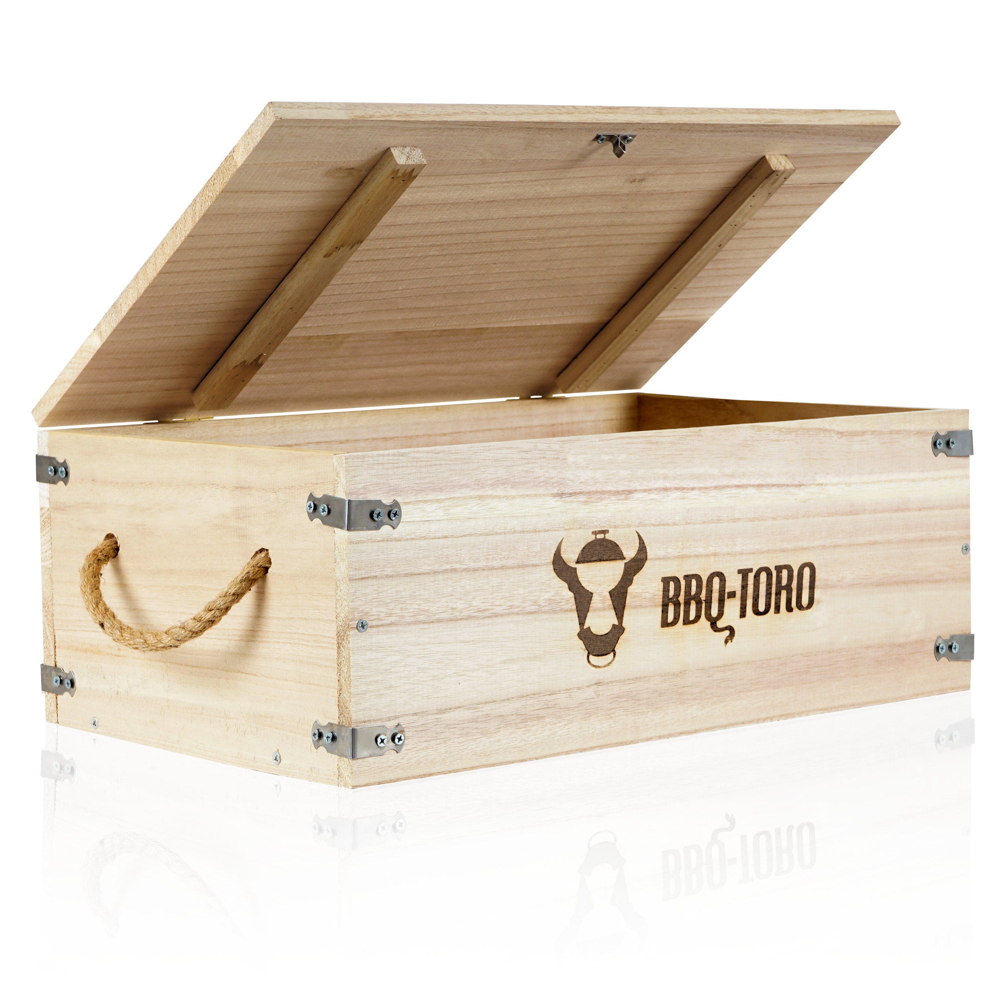 briketts aufbewahrung Holzkiste für Dutch Oven, rustikal, Aufbewahrungsbox – BBQ-Toro