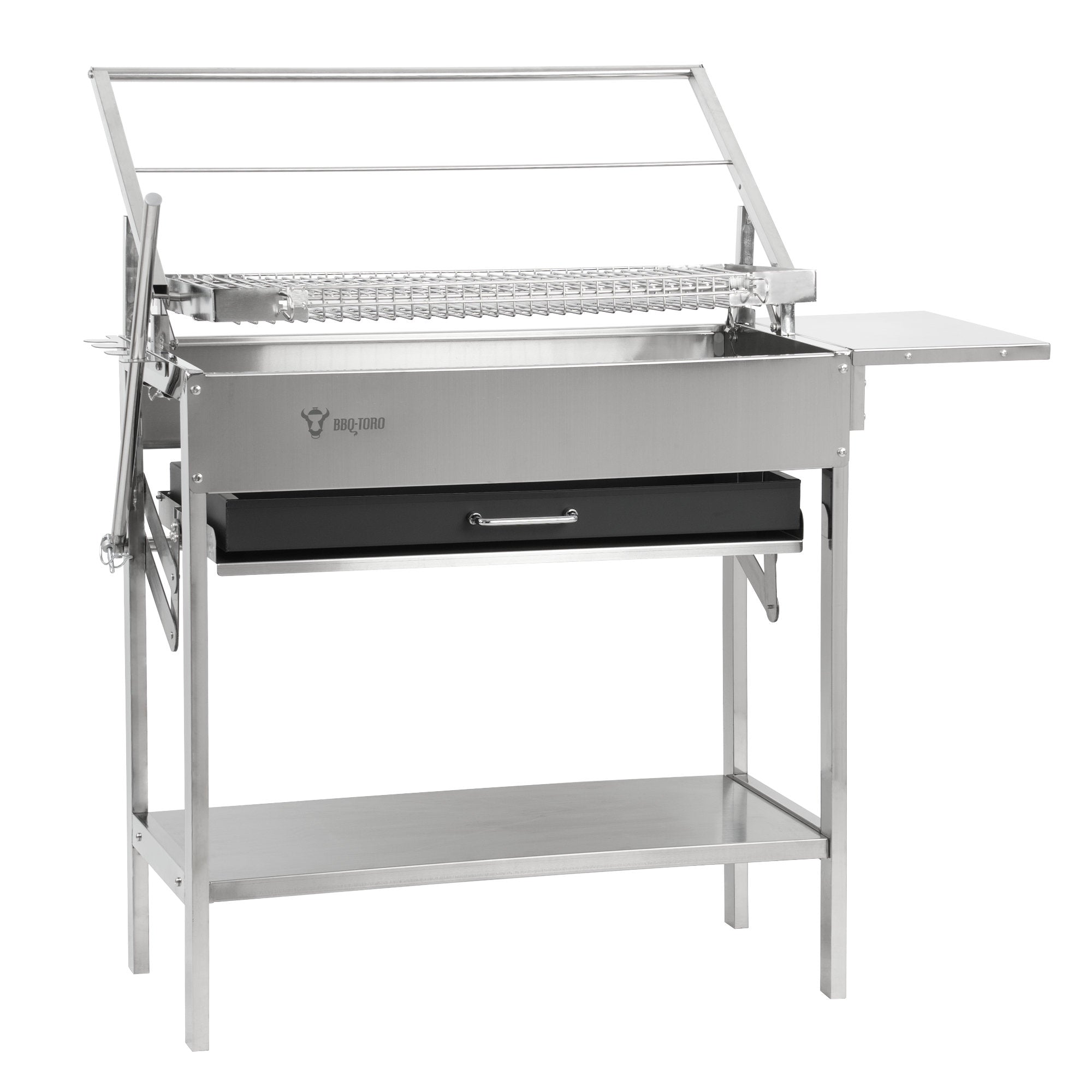 Flip Grill, Edelstahl, mit 360° drehbarem Grillrost und höhenverstellb – BBQ-Toro