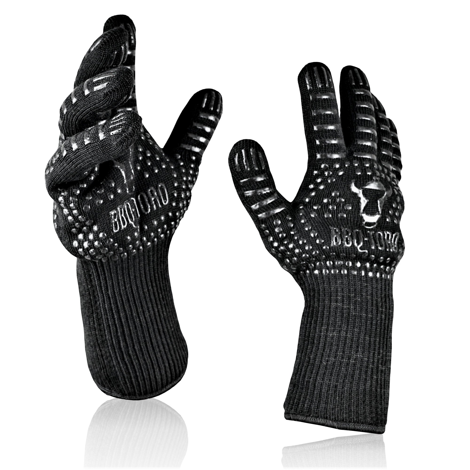 feuerfeste handschuhe Grillhandschuhe, 2er Set, feuerfest bis 800 °C, Anti-Rutsch – BBQ-Toro