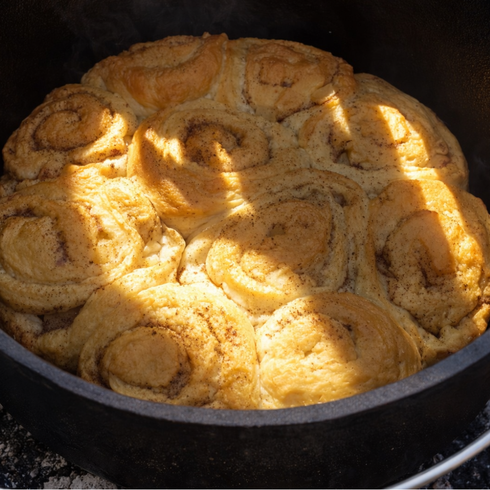 Apfel-Hefeschnecken aus dem Dutch Oven