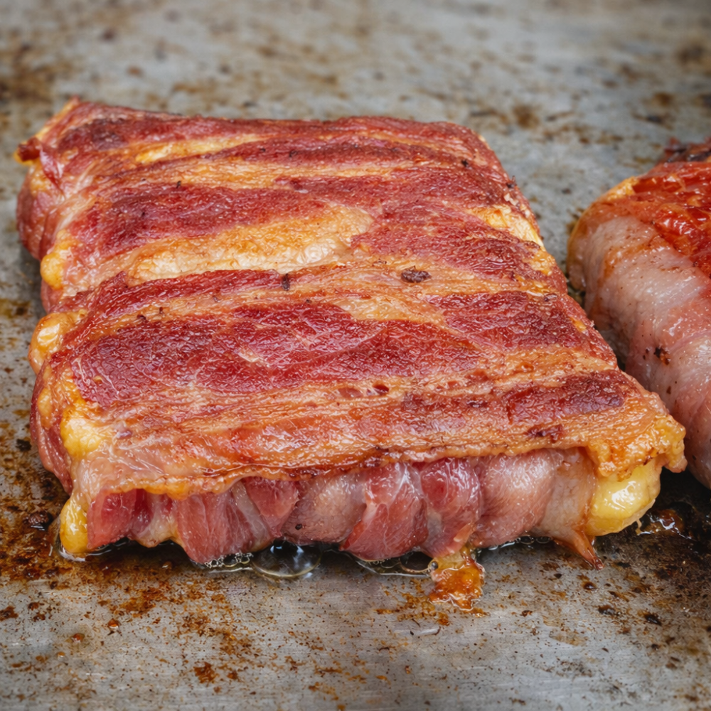 Bacon-Toast von der Grillplatte