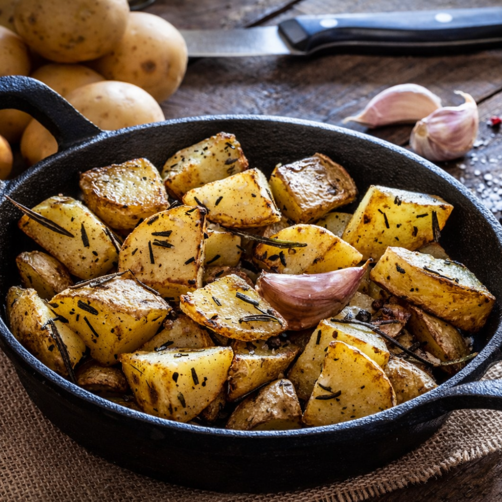 Ofenkartoffeln oder Bratkartoffeln aus der Gusseisenpfanne