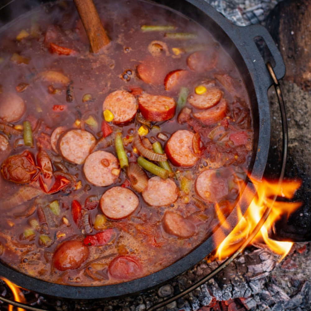 Cabanossi-Suppe aus dem Dutch Oven