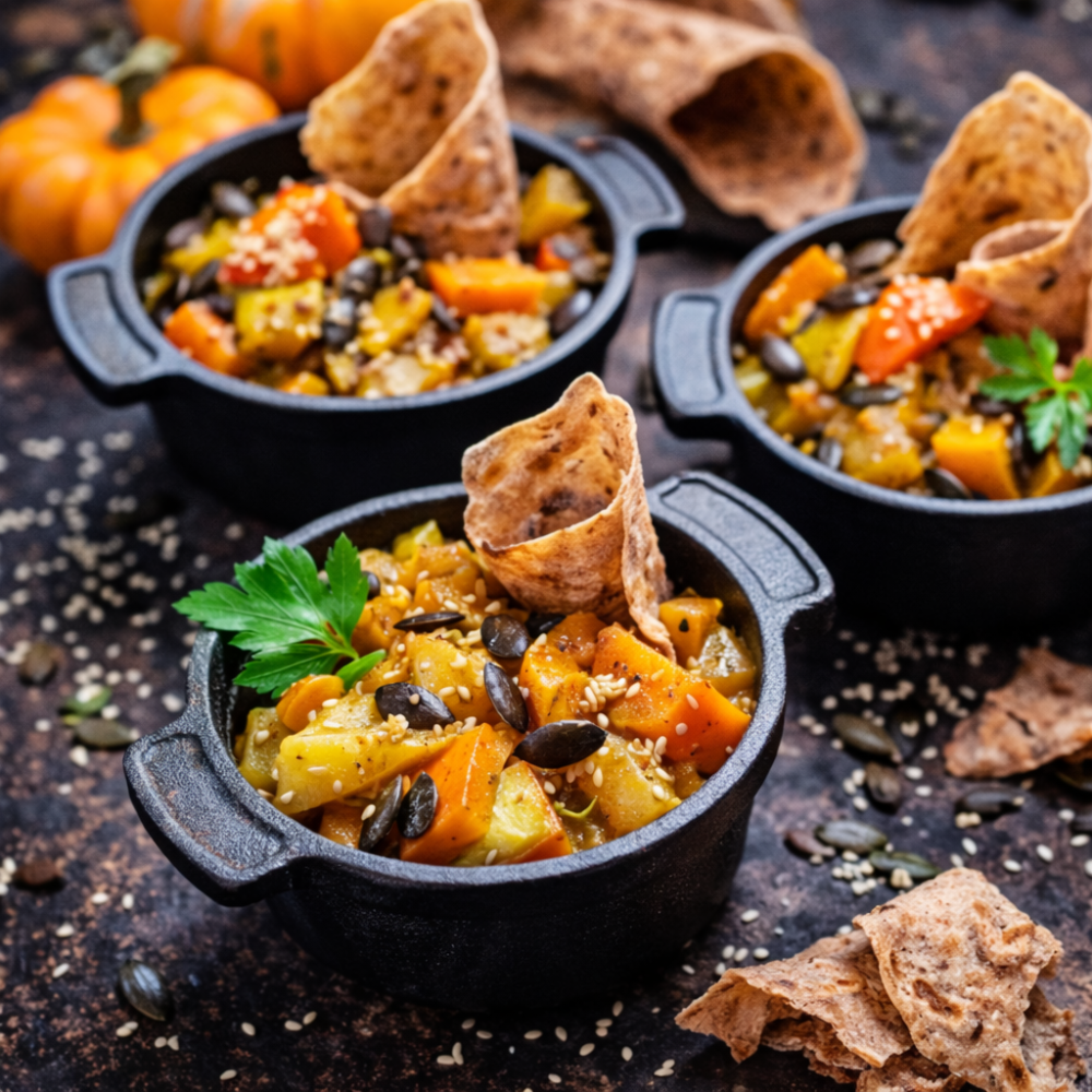 Dutch Oven Curry mit Kürbis und Cranberry