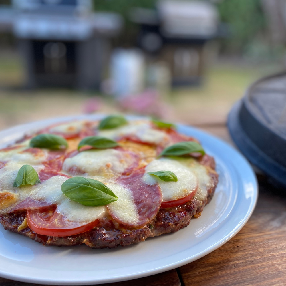 Hackfleisch-Pizza vom Grill