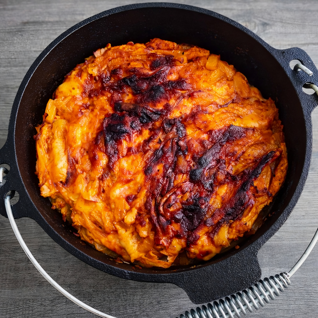 Schicht Cordon Bleu aus dem Dutch Oven
