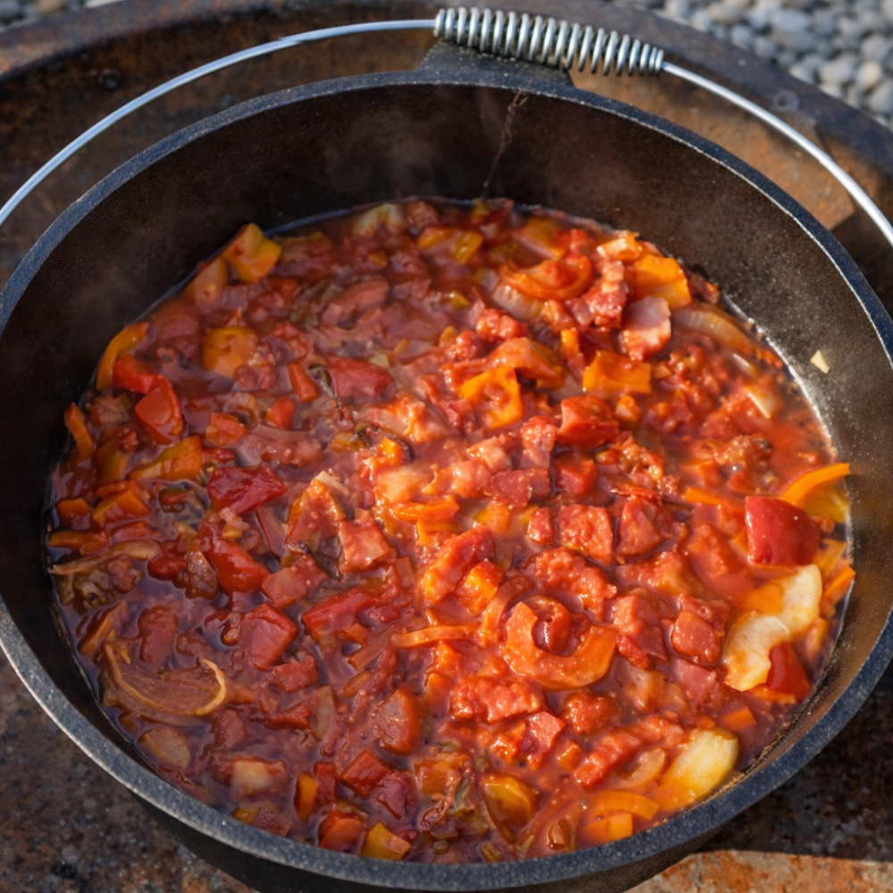 Schicht-Schaschlik-Topf aus dem Dutch Oven