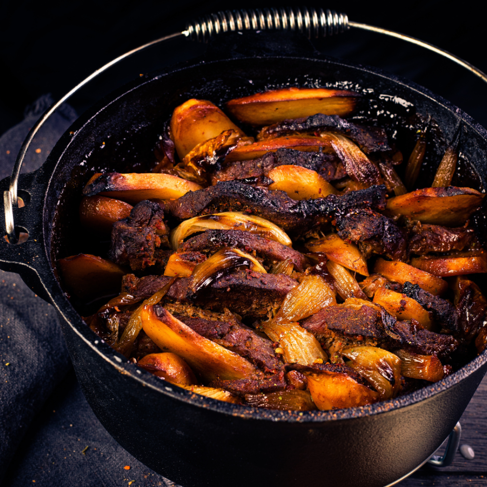 Schichtfleisch im Dutch Oven