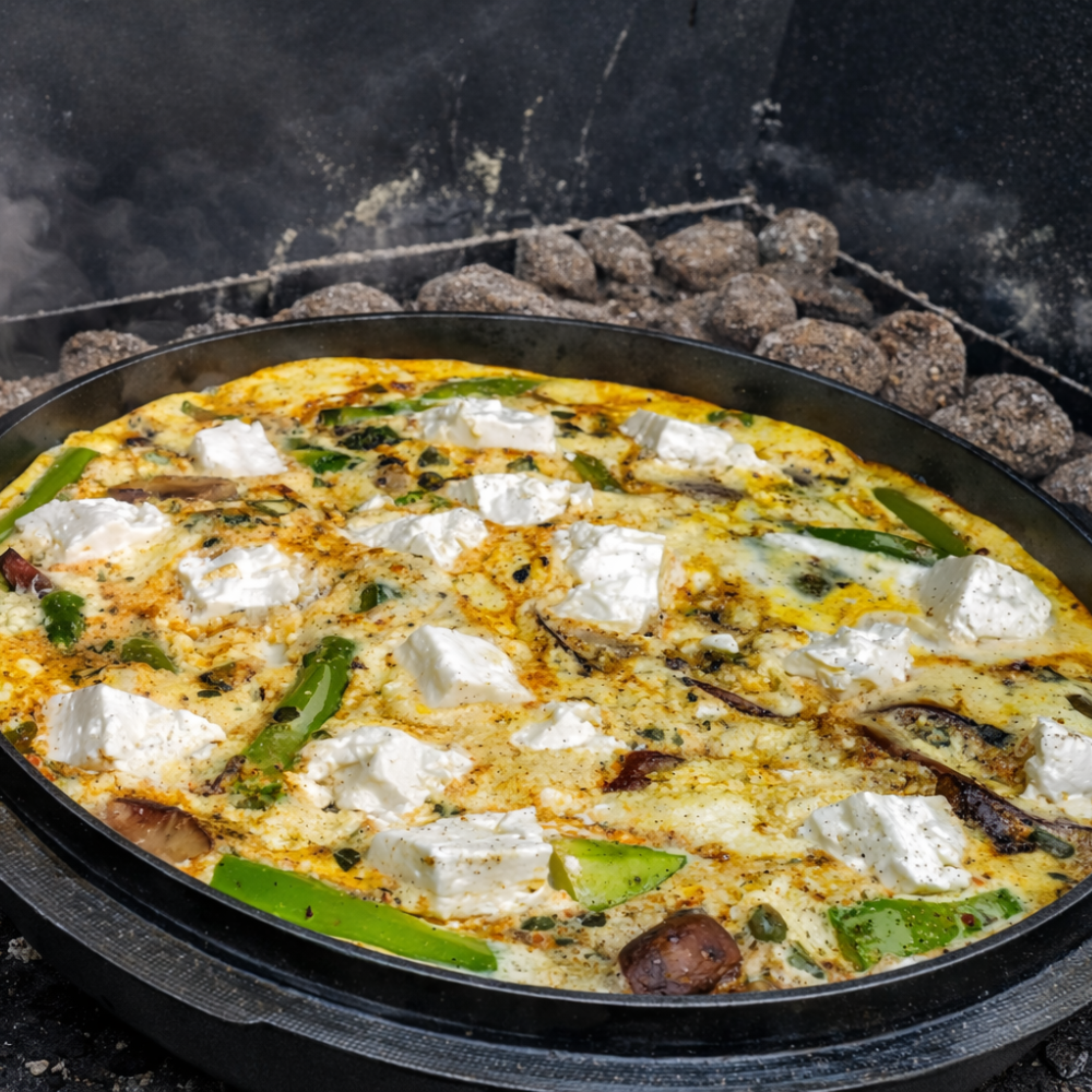 Spargel-Frittata im Dutch Oven Deckel