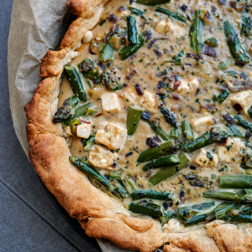 Spargeltarte mit Feta aus dem Dutch Oven