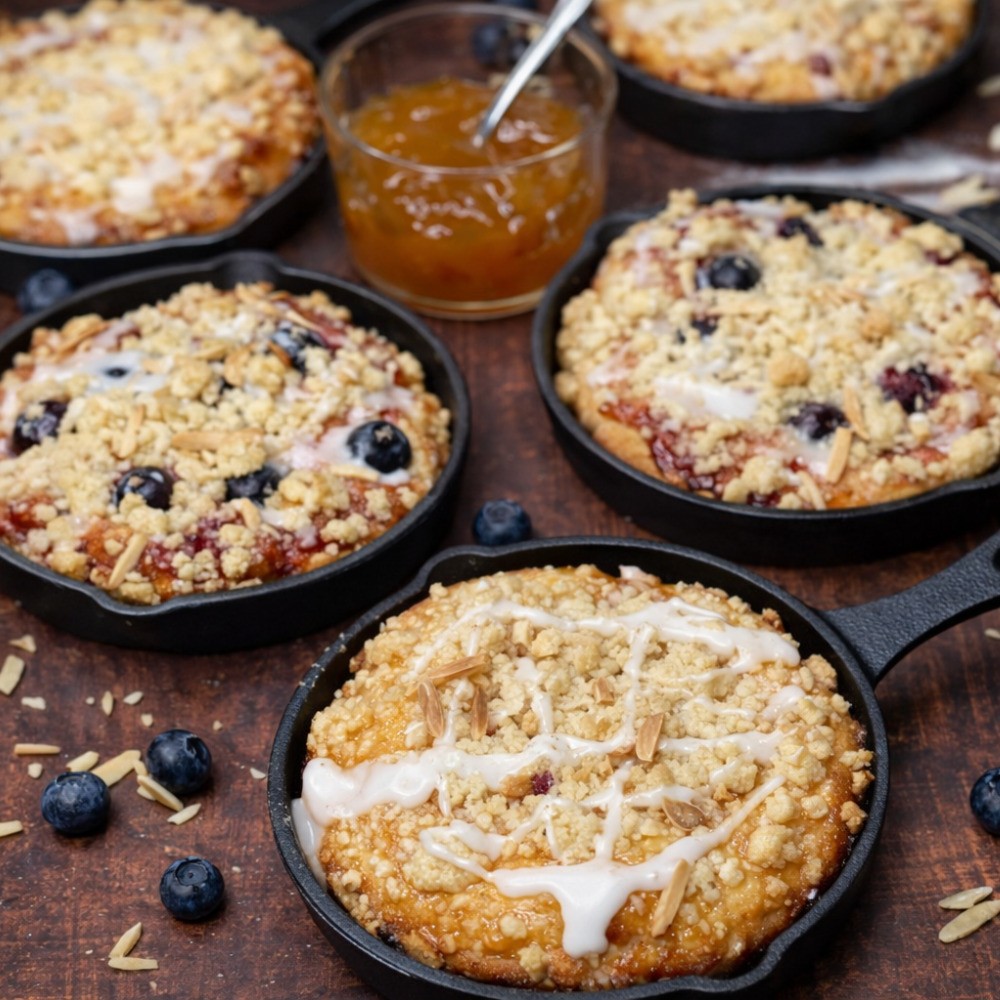 Streuselkuchen aus der Gusspfanne