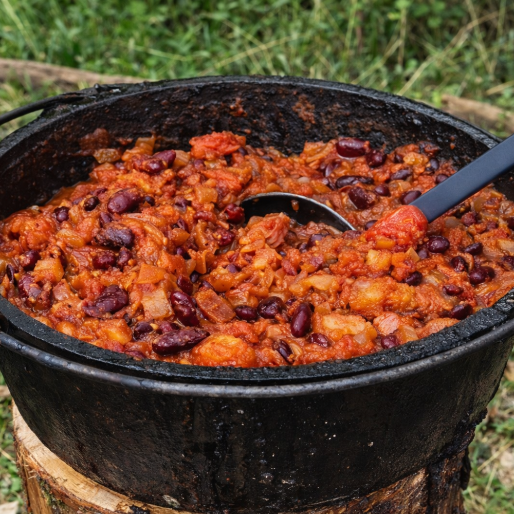 Dutch Oven Westernbohnen am Lagerfeuer
