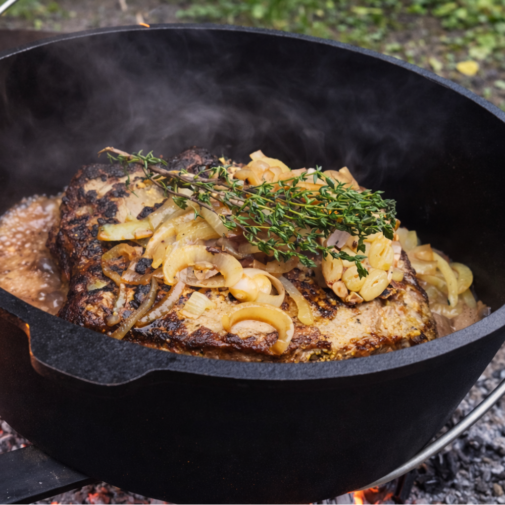 Zwiebelbraten im Dutch Oven