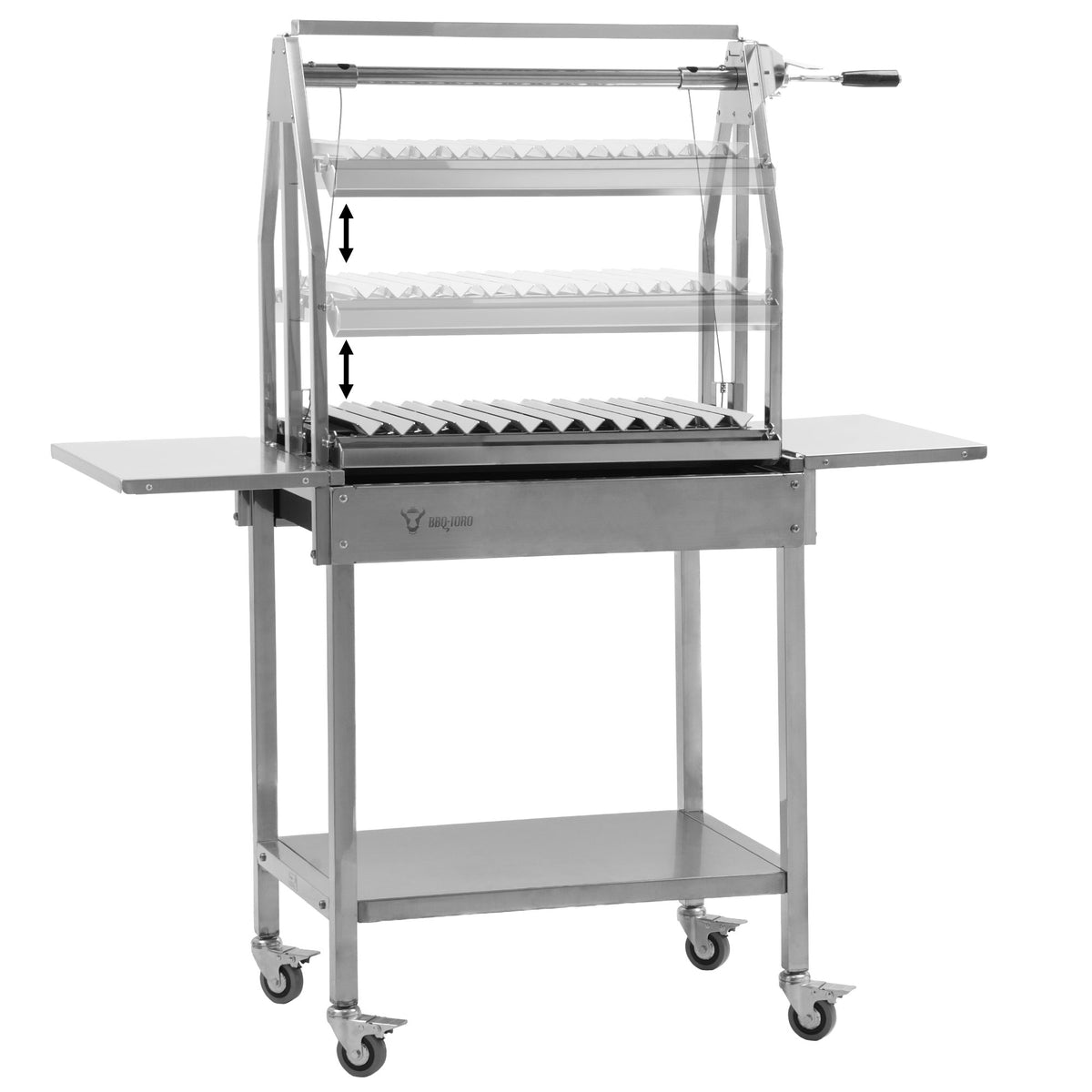 Asado Grill, 119 x 45 x 135 cm, Edelstahl, inkl. Seitenablagen