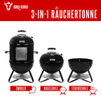 Räuchertonne 3 in 1, Ø 47 cm, inkl. Thermometer