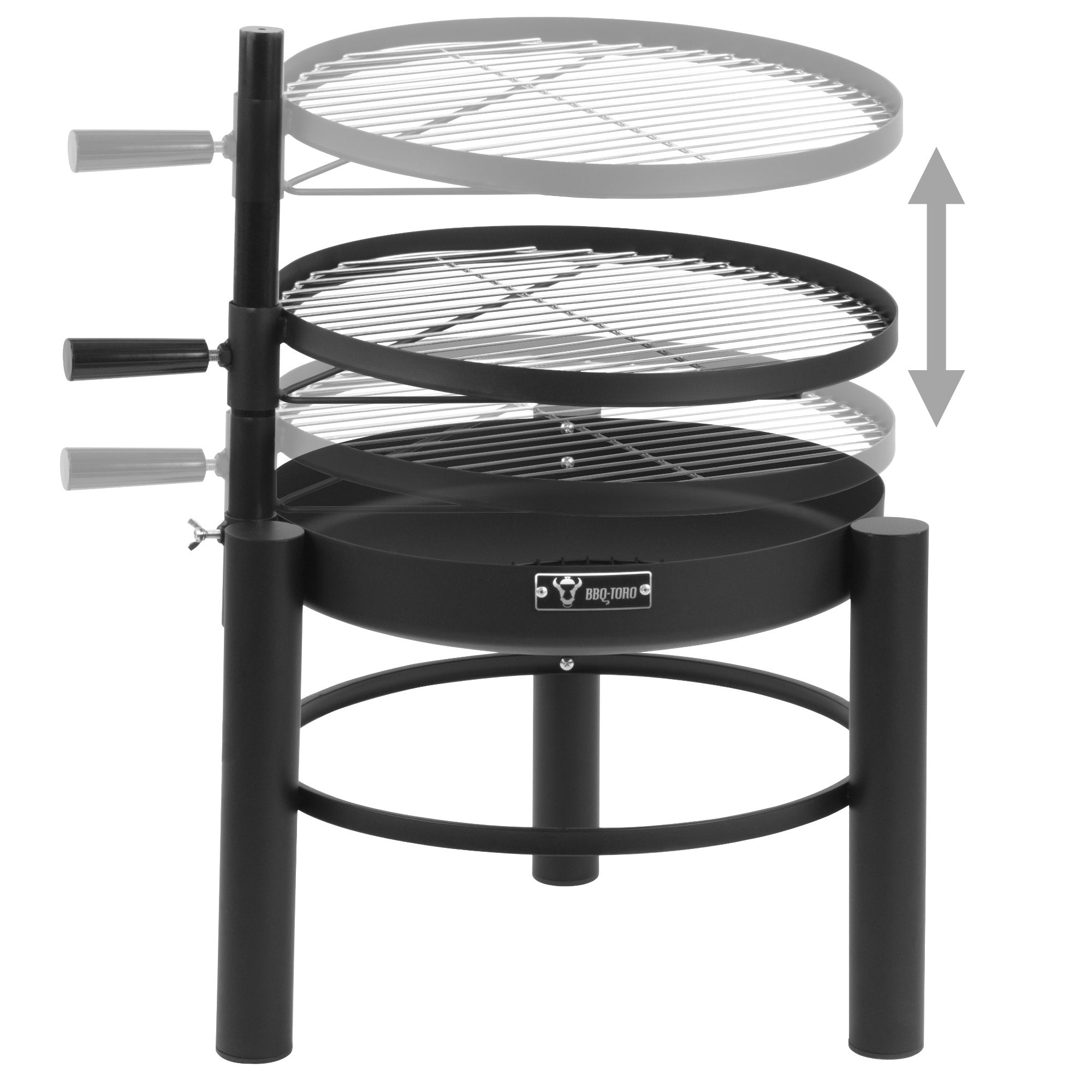 Brasero avec grille réglable en hauteur, Ø 50 cm