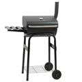 Holzkohle Grillwagen mit Thermometer und Schornstein