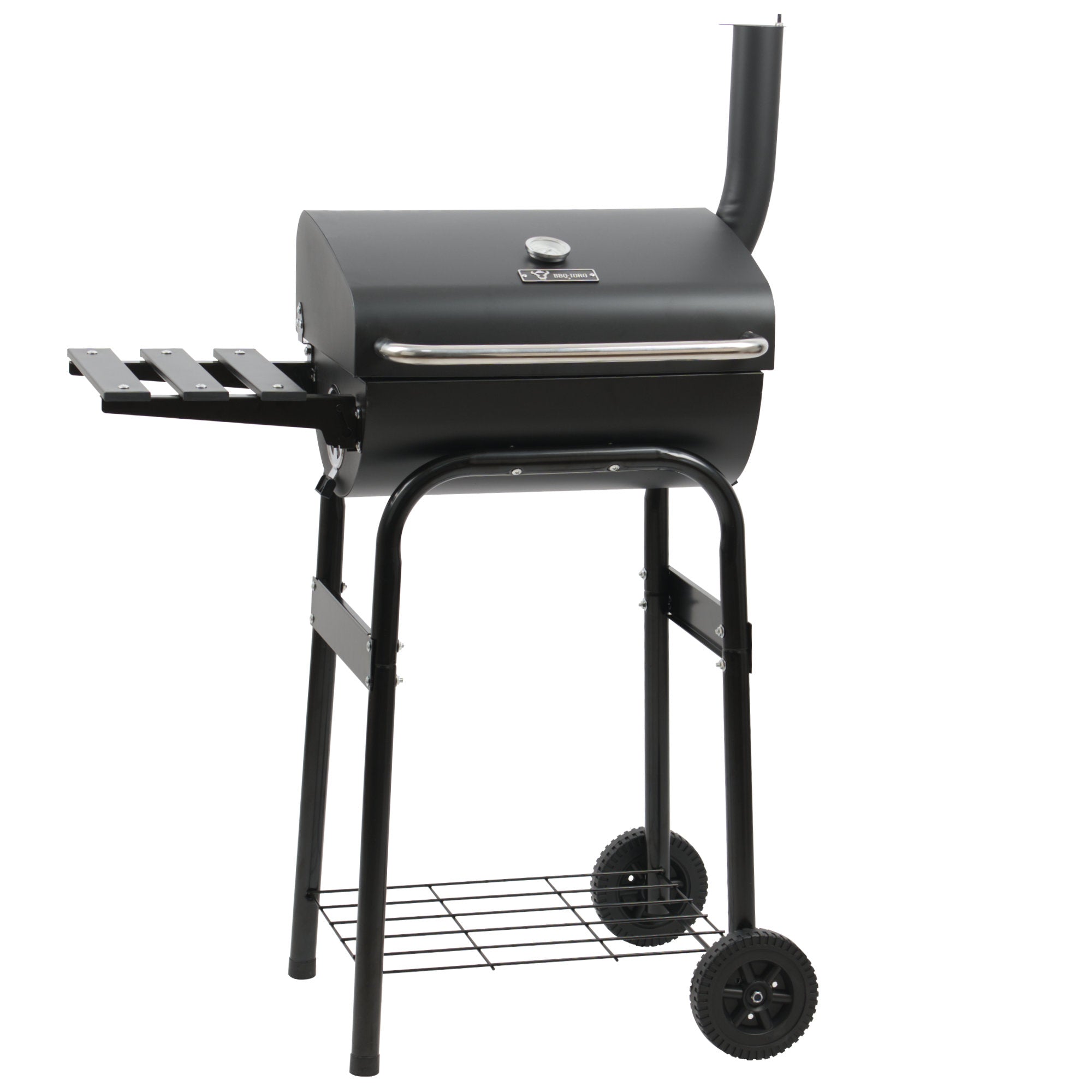 Holzkohle Grillwagen mit Thermometer und Schornstein