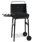 Holzkohle Grillwagen mit Thermometer und Schornstein