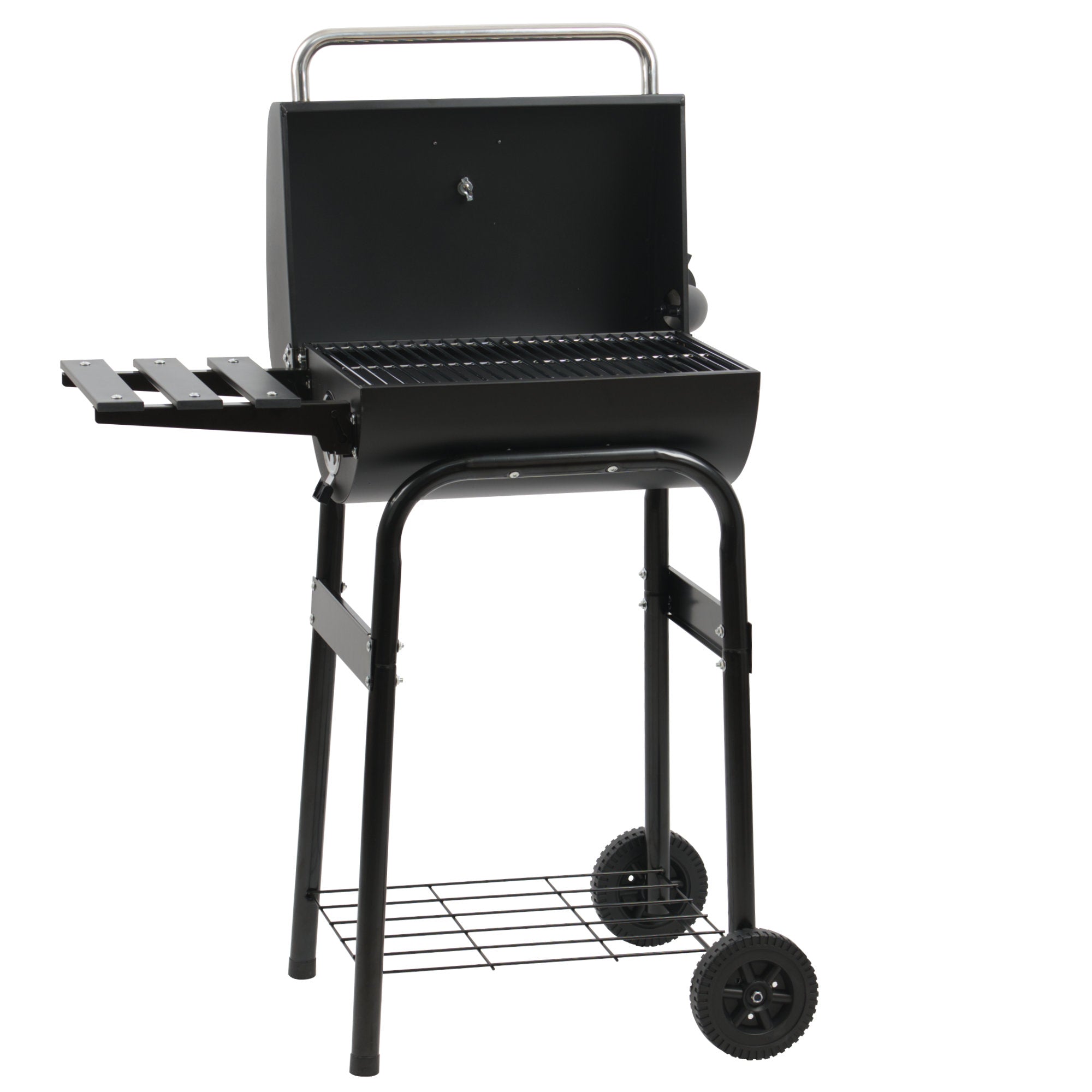 Holzkohle Grillwagen mit Thermometer und Schornstein