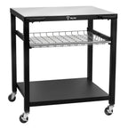 Chariot de barbecue, noir, 80 x 65,5 x 86,5 cm, comprenant une grande surface de travail