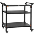 Chariot de barbecue, noir, avec grande surface de travail