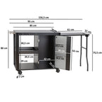 Chariot de barbecue, 95 x 50 x 80 cm, comprenant une grande surface de travail