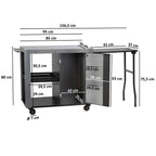 Chariot de barbecue, 95 x 50 x 80 cm, comprenant une grande surface de travail