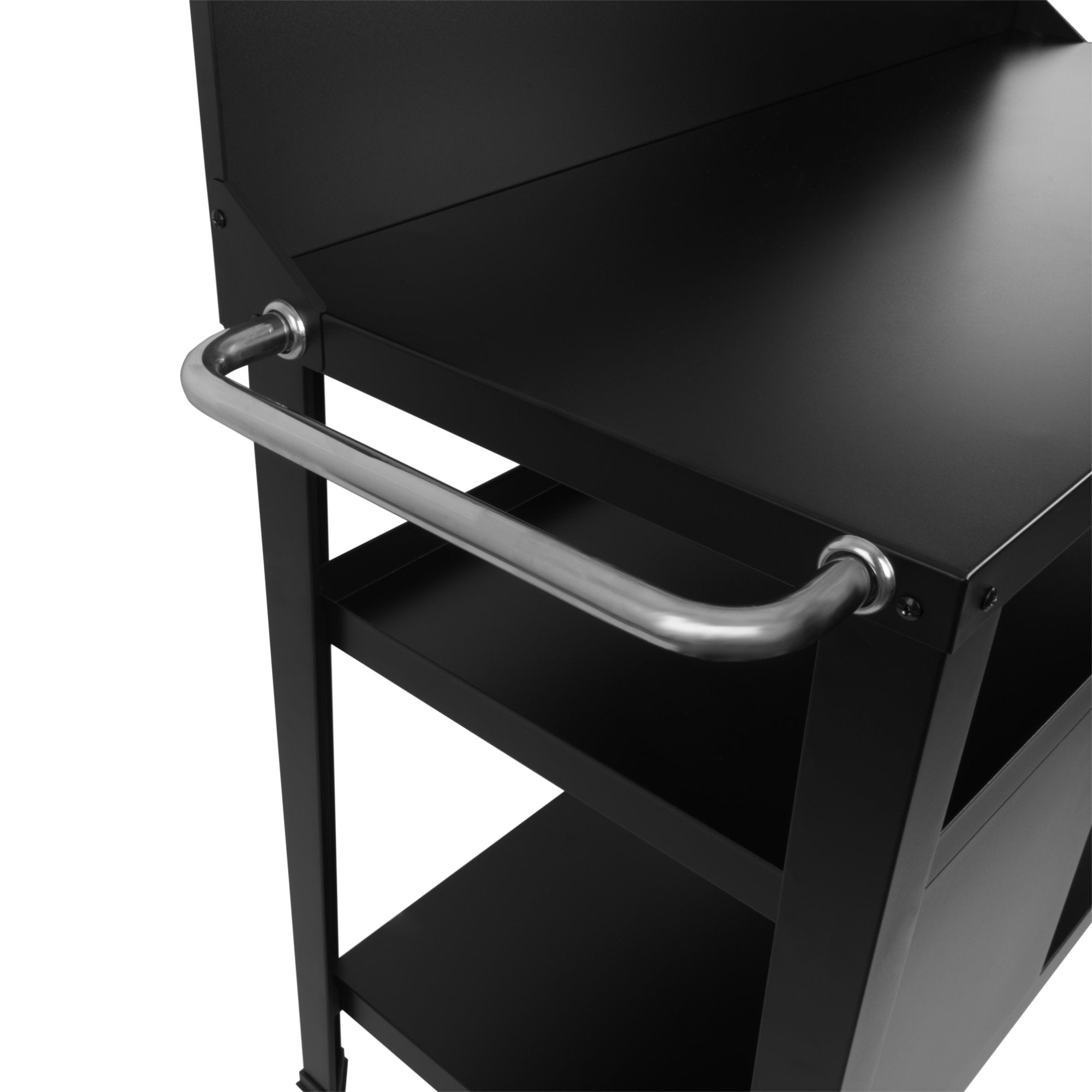 Chariot barbecue, noir, 125 x 57 x 104 cm, pare-vent inclus