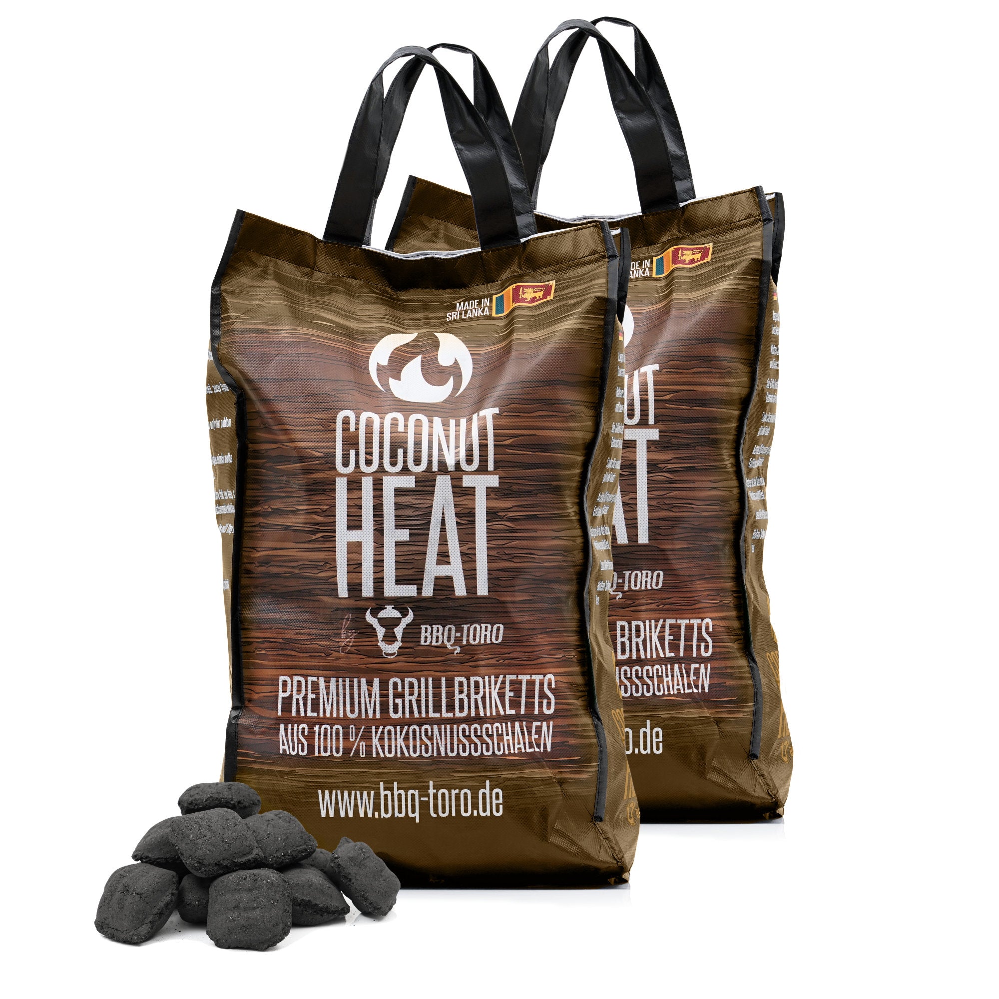 Briquettes de barbecue Coconut Heat, qualité supérieure, 100 % noix de coco