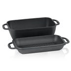 Plat à rôtir 2 en 1, 4,5 litres, en fonte, avec couvercle