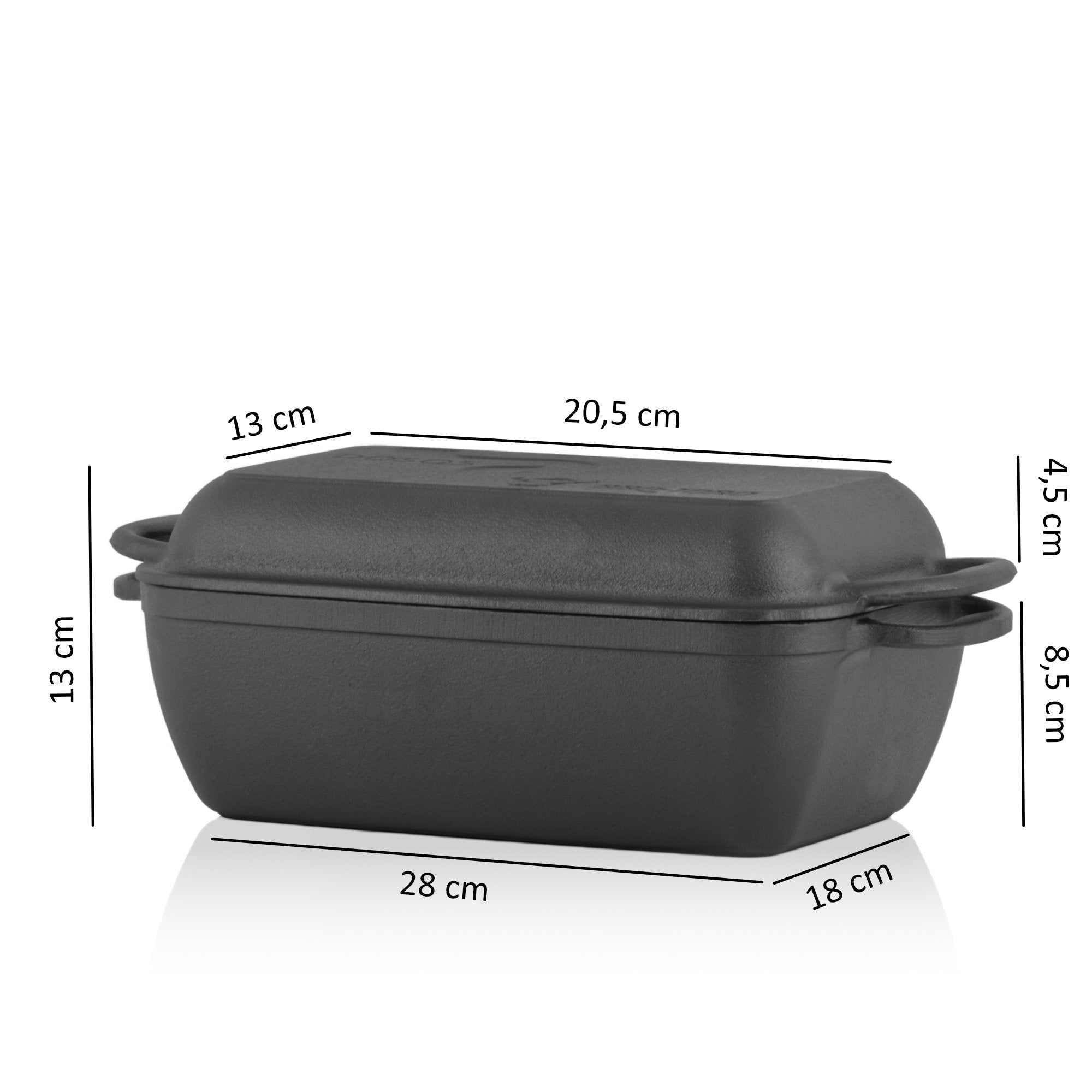 Bräter 2in1, 4,5 Liter, Gusseisen, inkl. Deckel