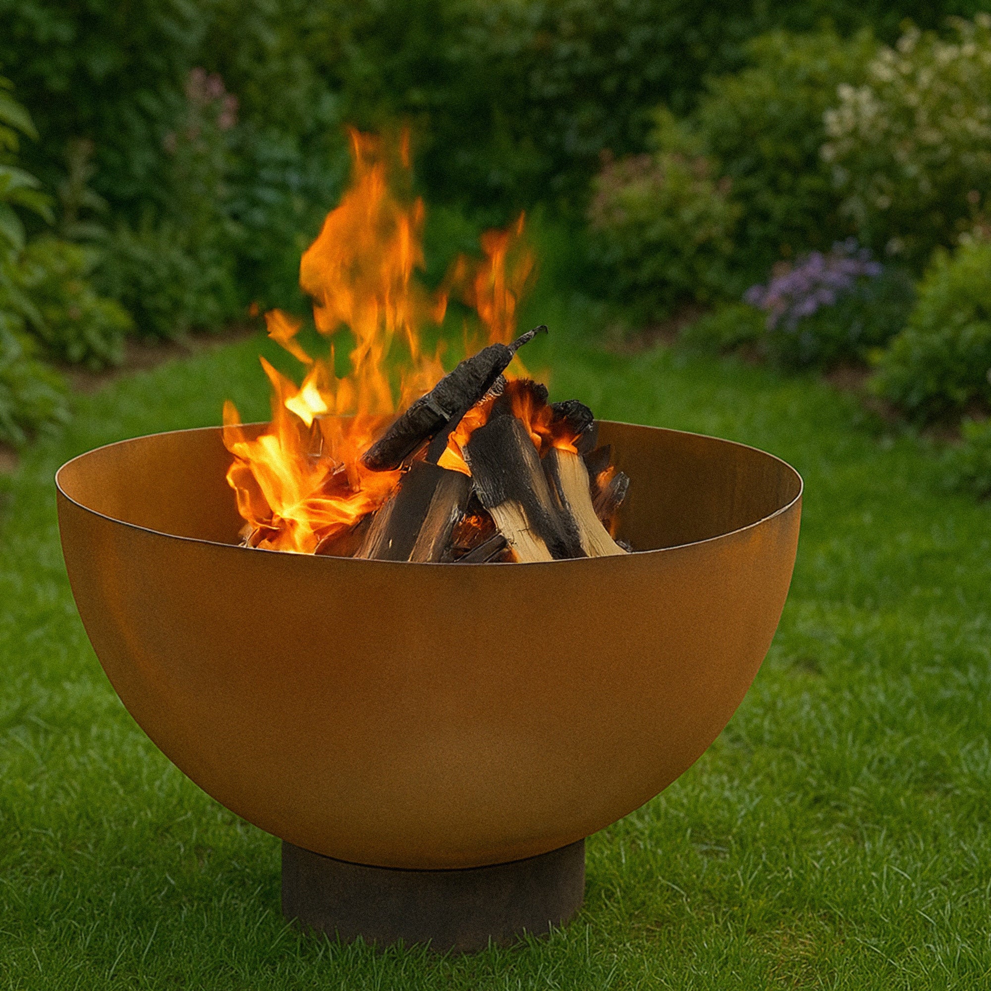 Brasero avec grille, Ø 60 cm, aspect rouille