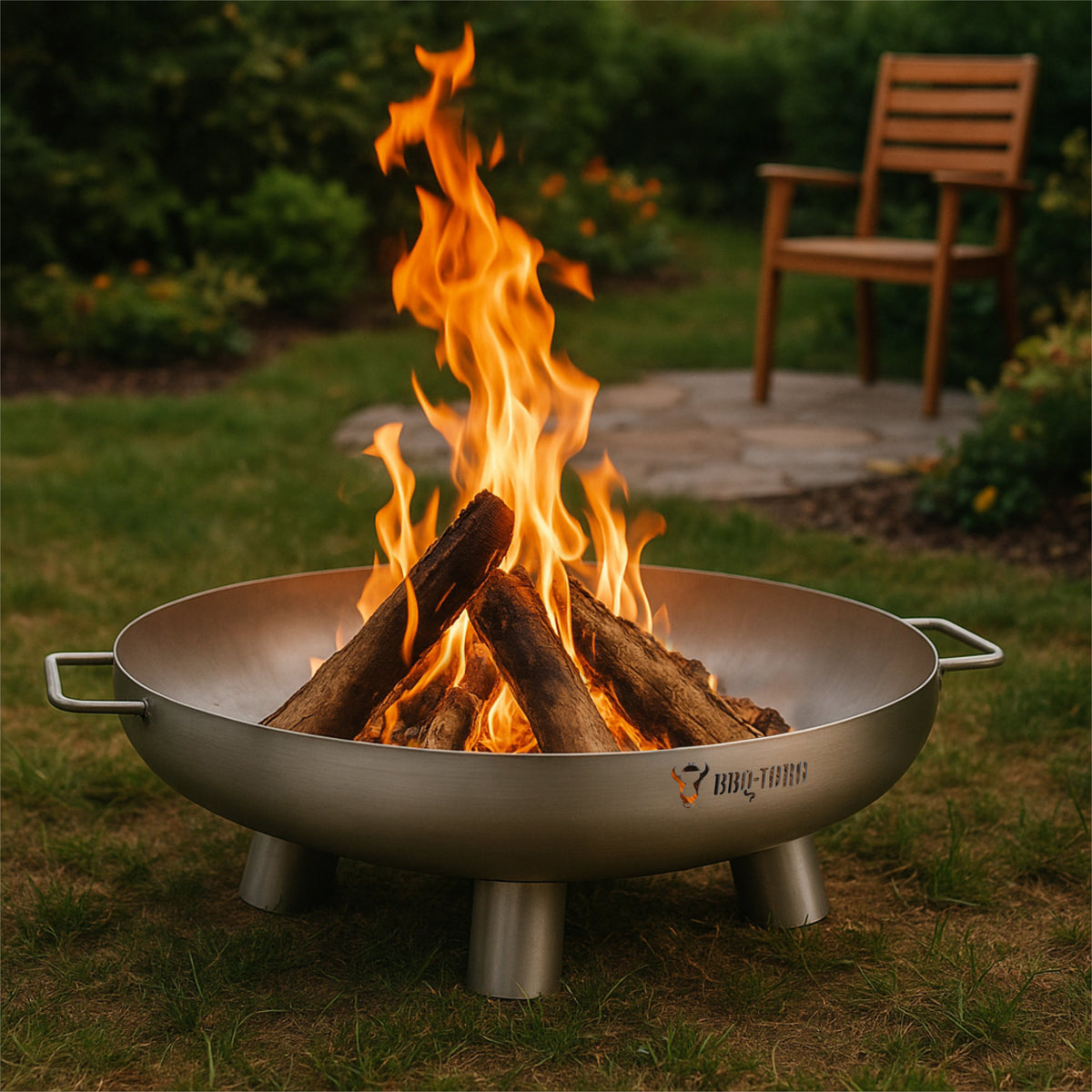 Feuerschale inkl. Deckel, Ø 60 cm, Dreibein – BBQ-Toro