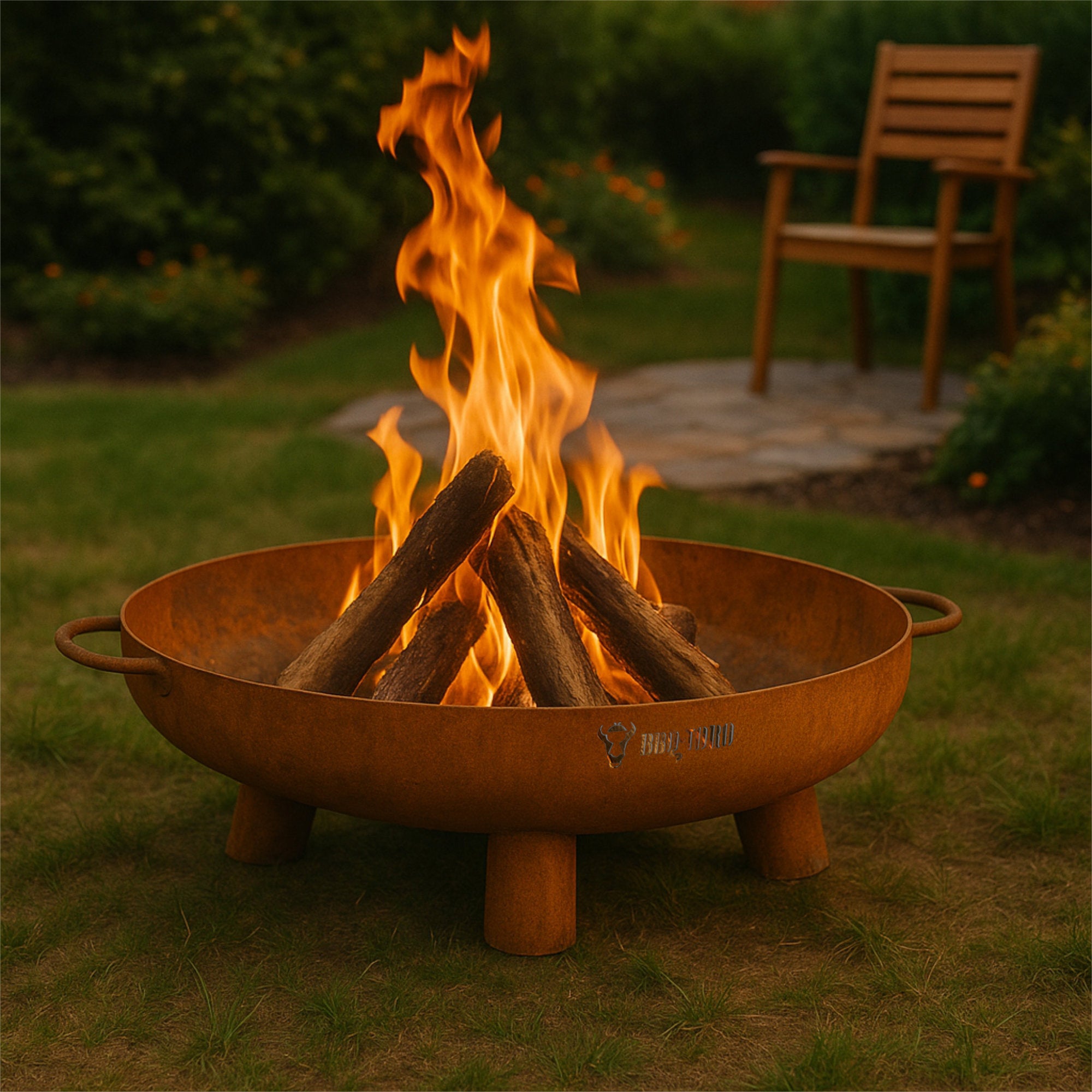 Fire bowl including lid, Ø 60 cm, tripod