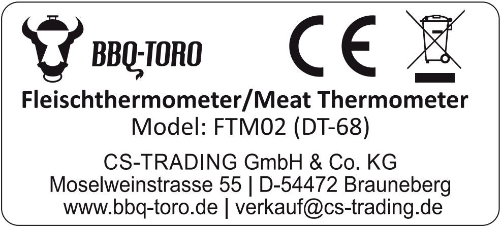 Grillthermometer, digital, -50 °C bis 300 °C, inkl. LCD Display