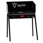 Gas Grilltisch, inkl. Windschutz, 2 Gusseisen Brenner, 2kW