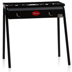 Gas Grilltisch, inkl. Windschutz, 2 Gusseisen Brenner, 2kW