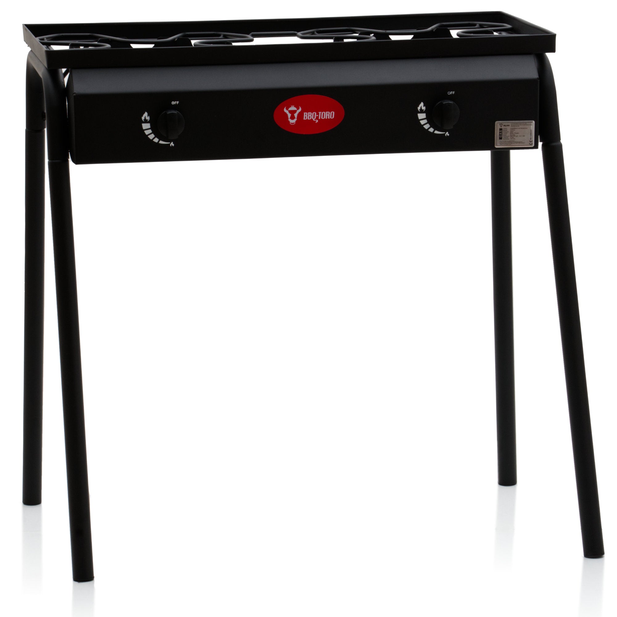 Gas Grilltisch, inkl. Windschutz, 2 Gusseisen Brenner, 2kW