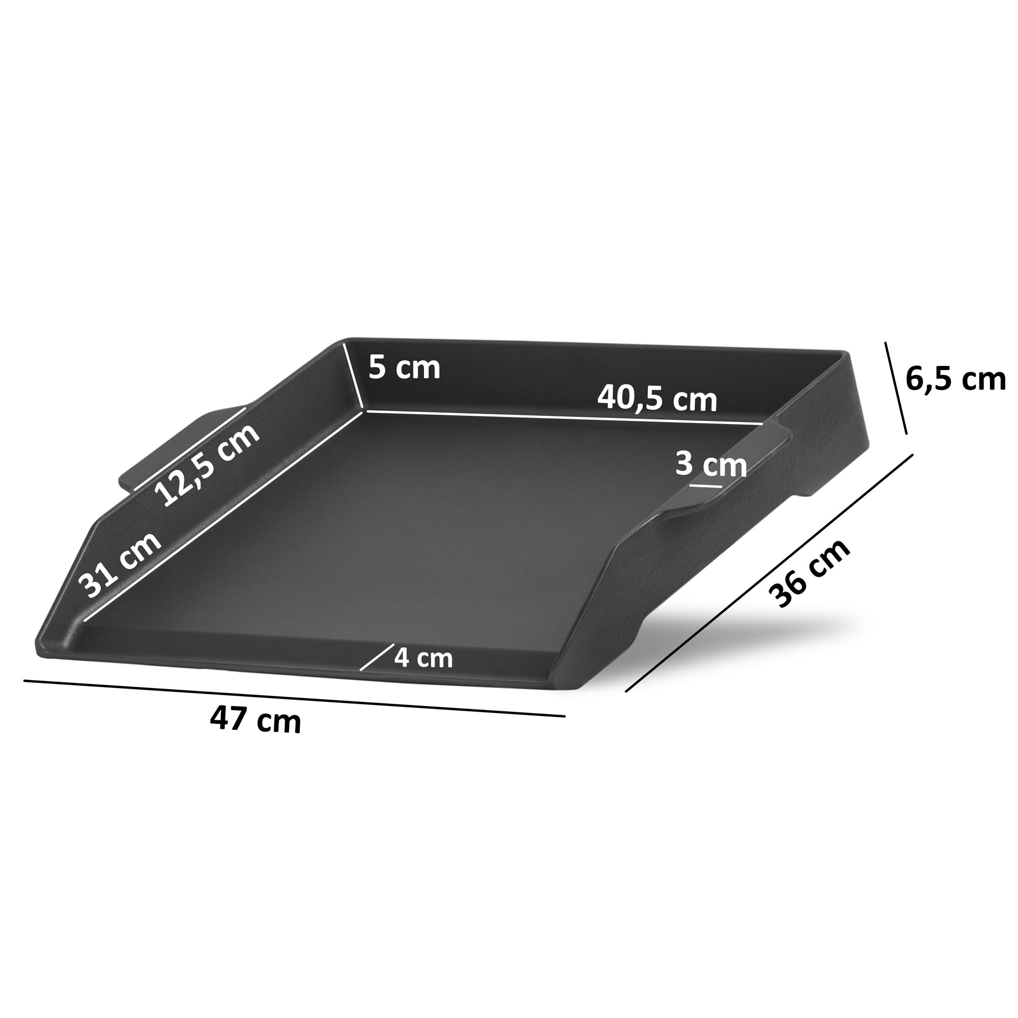 Plancha, 47 x 36 cm, Gusseisen, emailliert, matt, Grillschale