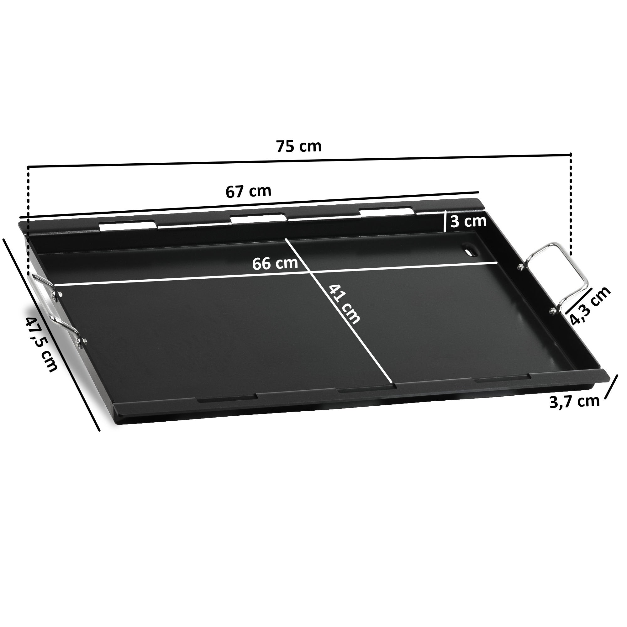 Grillplatte, 67 x 47,5 cm, keramikbeschichtet