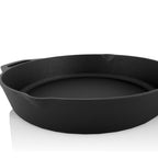 Gusseisenpfanne, Gusseisen, pre-seasoned, zwei Ausgießer, inkl. Glasdeckel