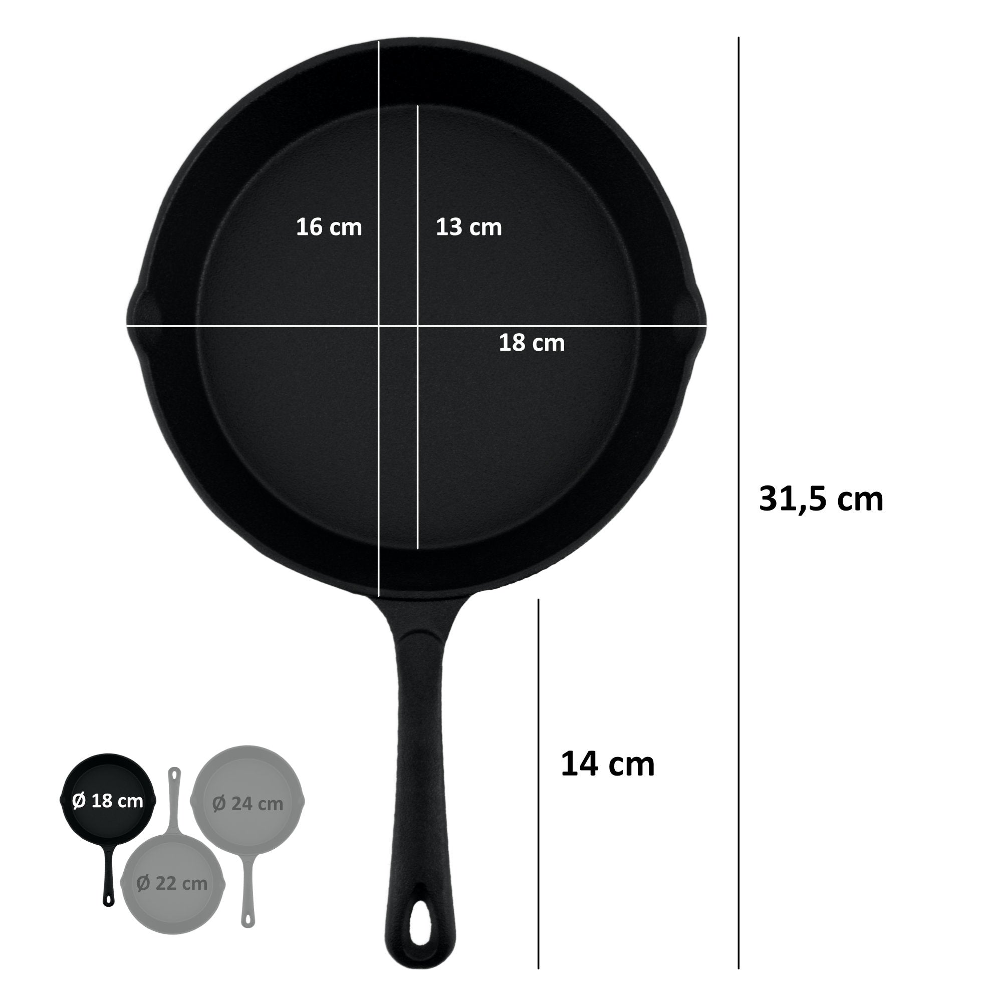Pfannen Set "Ultimate PRO3+", 3-teilig, Gusseisen
