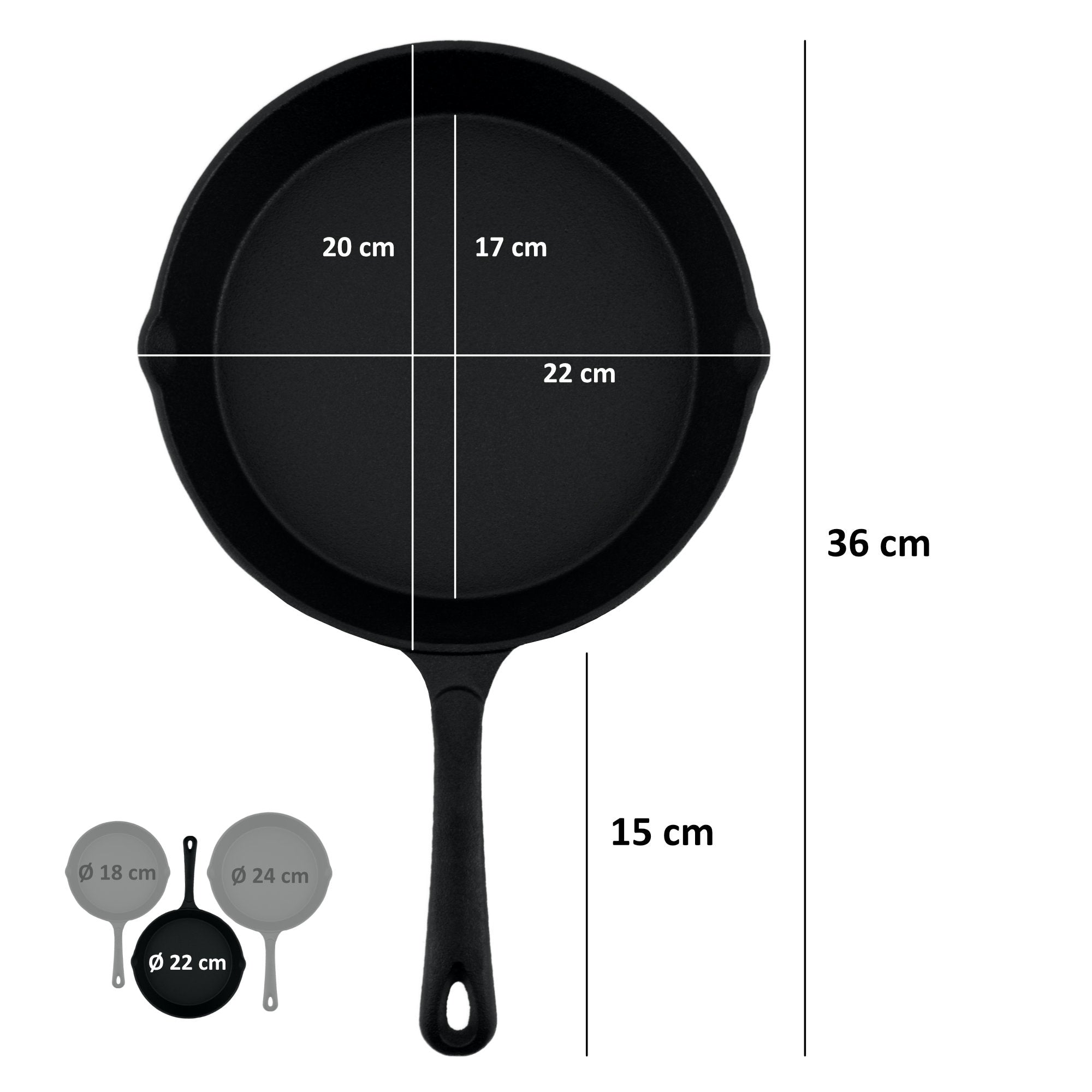 Pfannen Set "Ultimate PRO3+", 3-teilig, Gusseisen