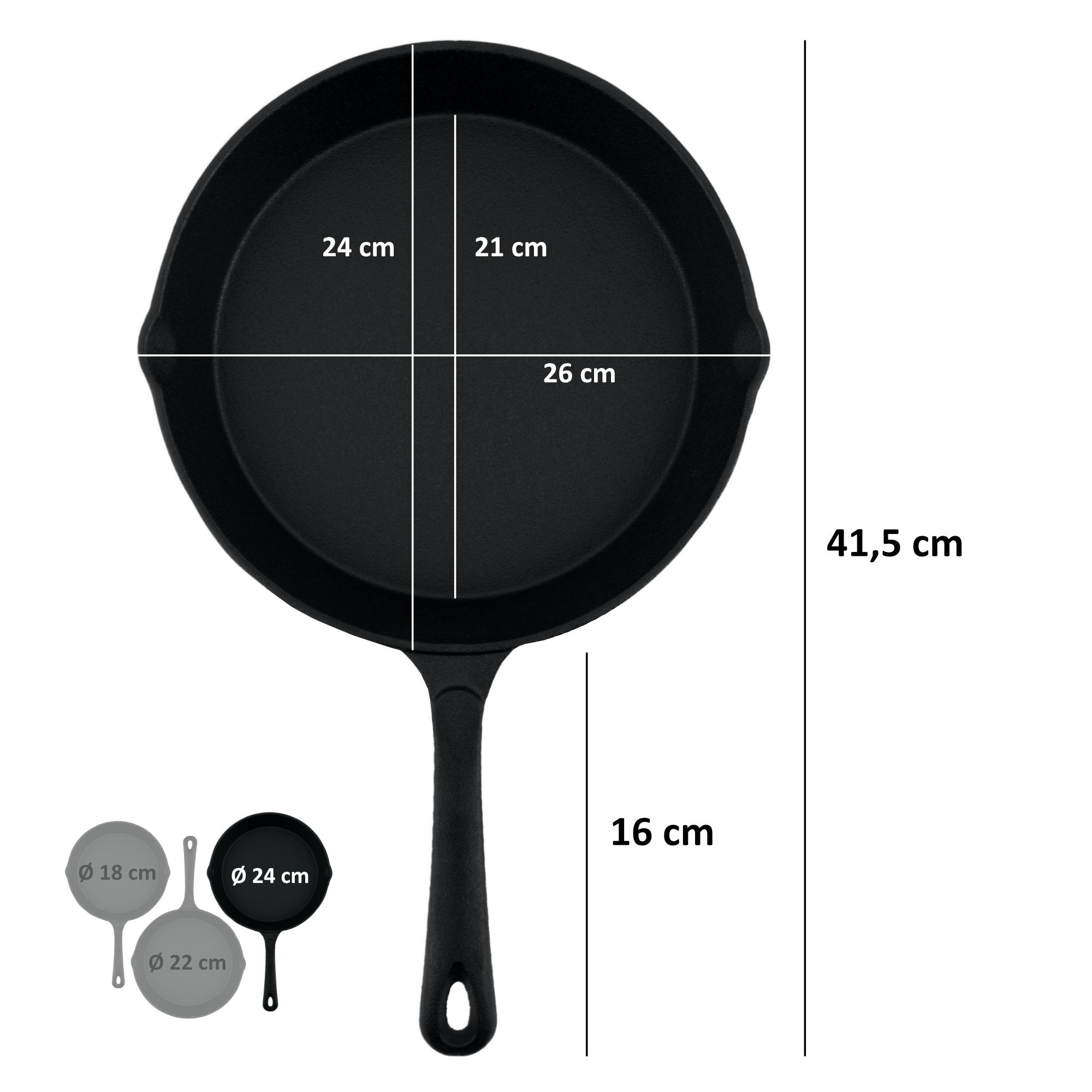 Pfannen Set "Ultimate PRO3+", 3-teilig, Gusseisen