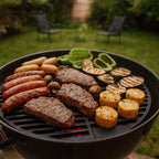Grillrost, Gusseisen, emailliert, rund