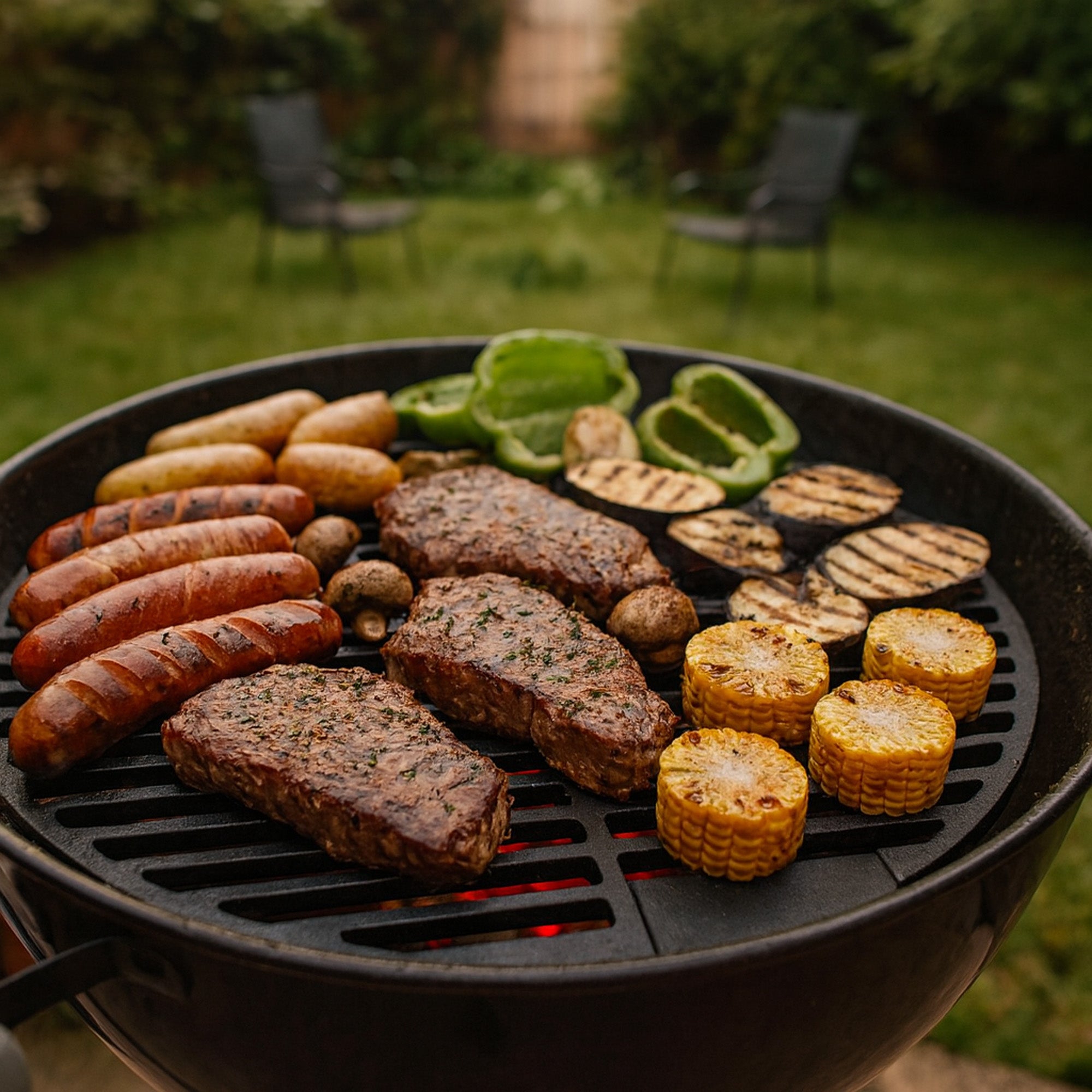 Grillrost, Gusseisen, emailliert, rund
