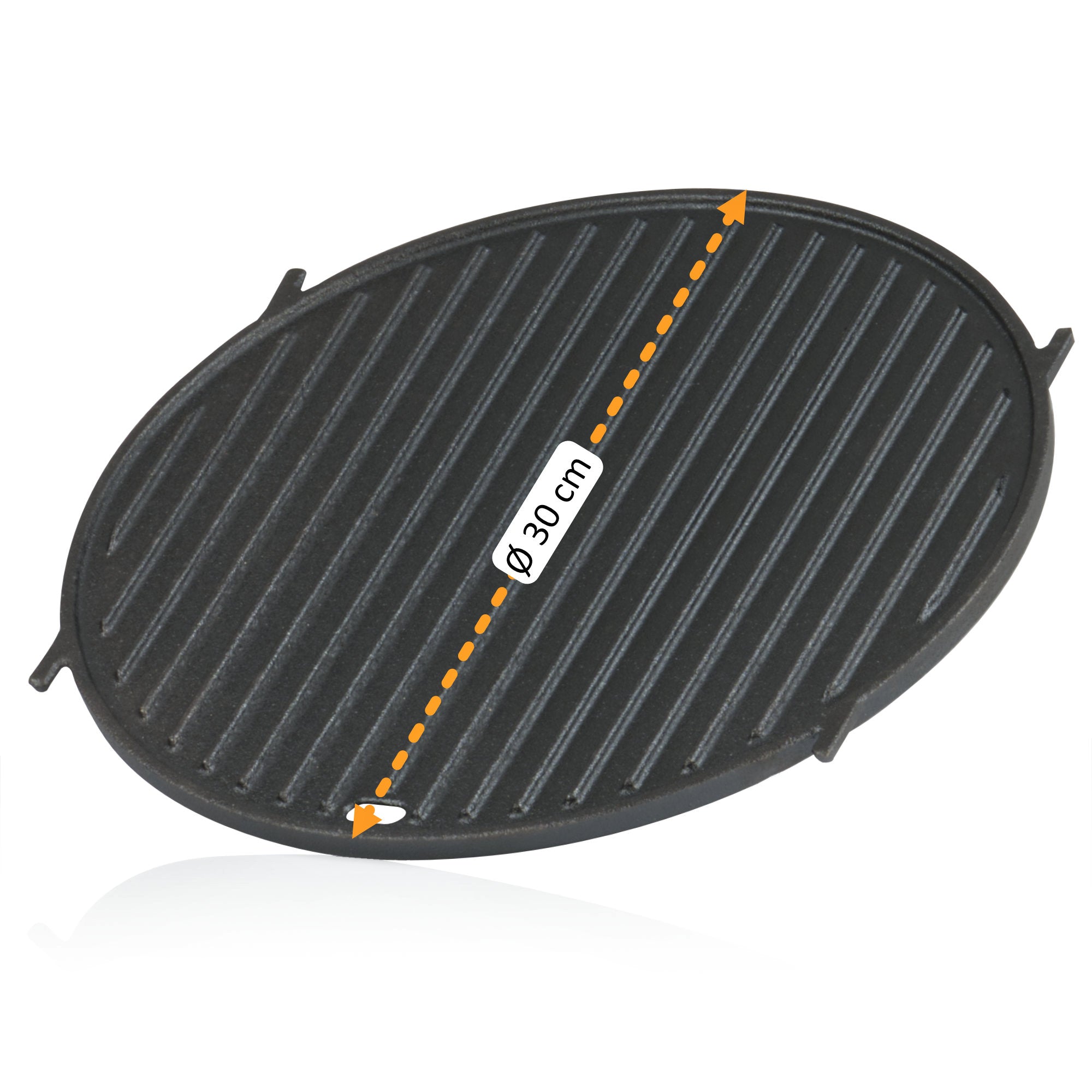Grillplatte, Gusseisen, Ø 30 cm, Plancha