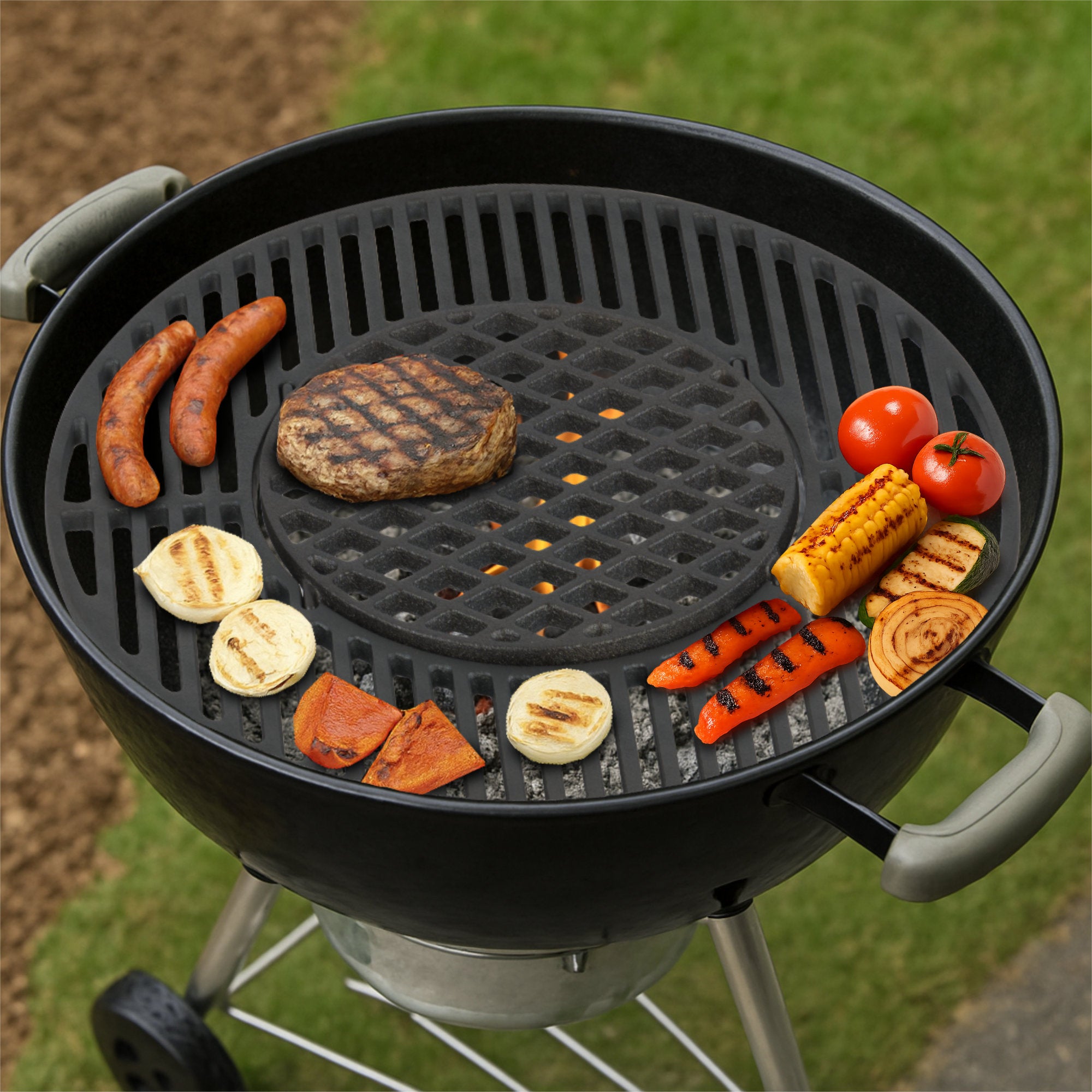 Grillrost System, Ø 54,5 cm, Gusseisen, für 57 cm Kugelgrill